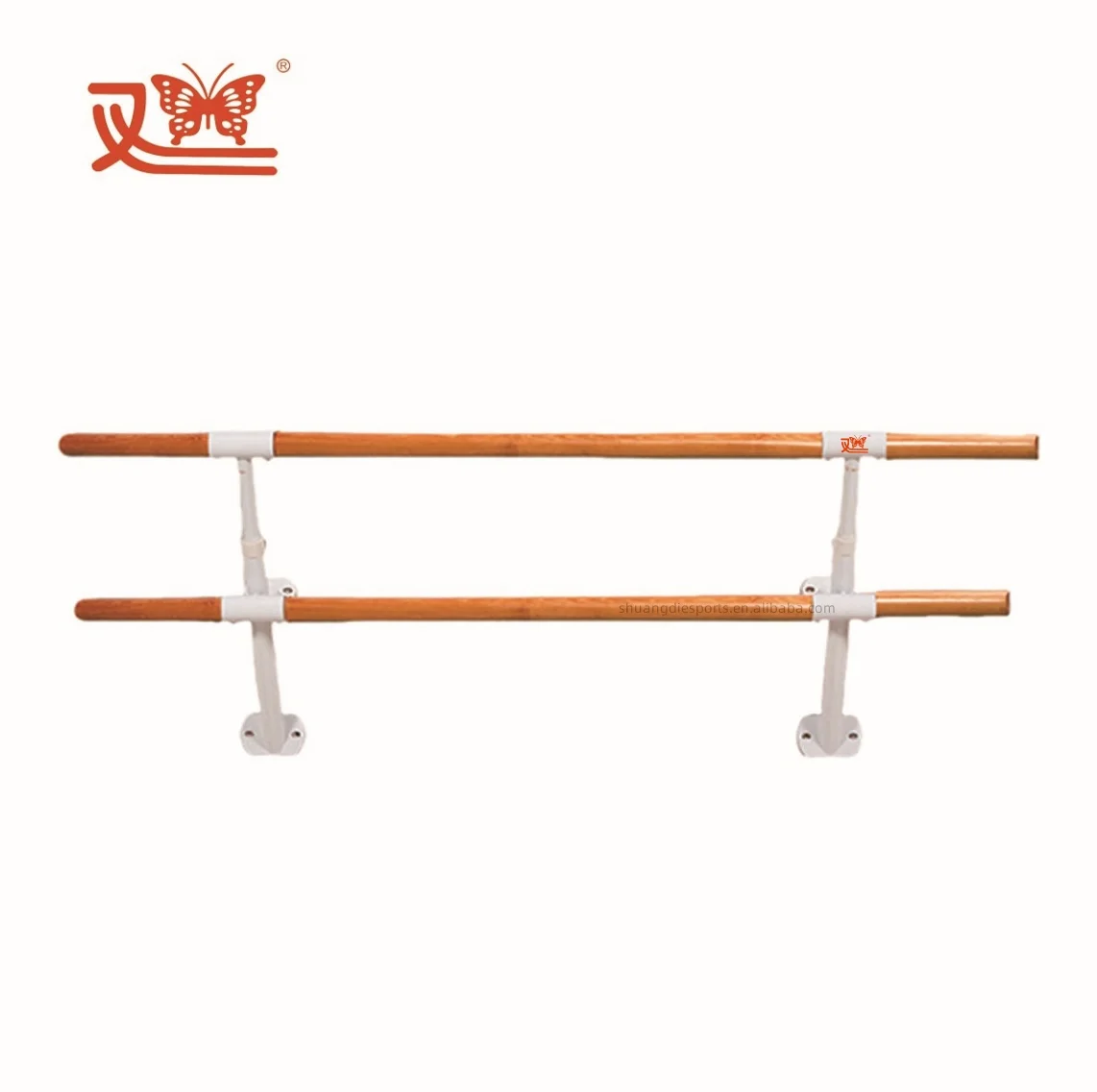 High quality double layer wall mounted  dance barre height adjustable gym ballet barre