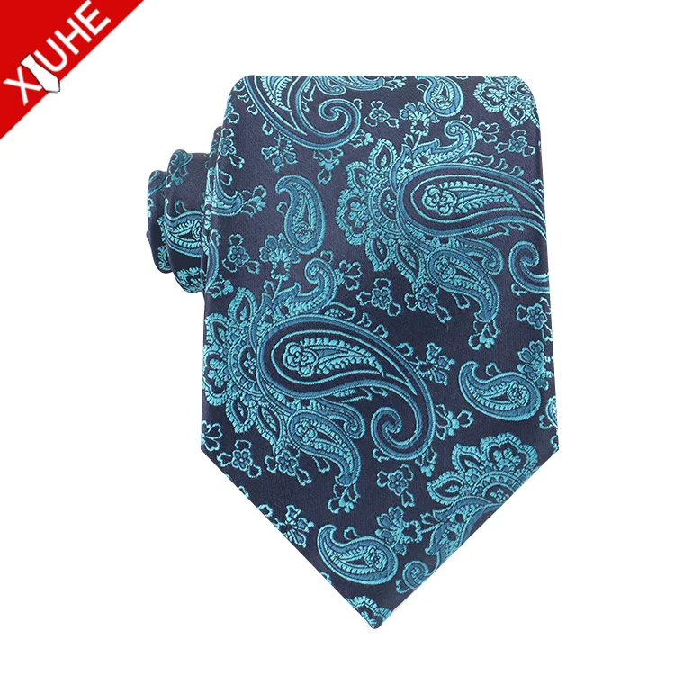 New Design Necktie Jacquard Floral Fashion Silk Tie Custom Paisley Pattern Polyester Mens Ties