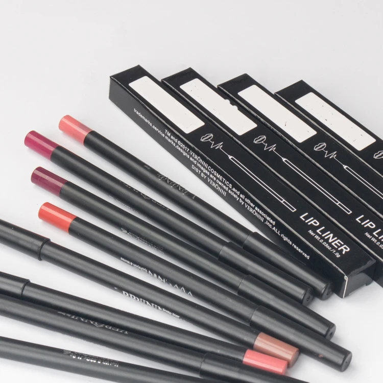12 Lip Liners Easy Color Non-Smudge Lipstick Lip Gloss Lip Liner Set