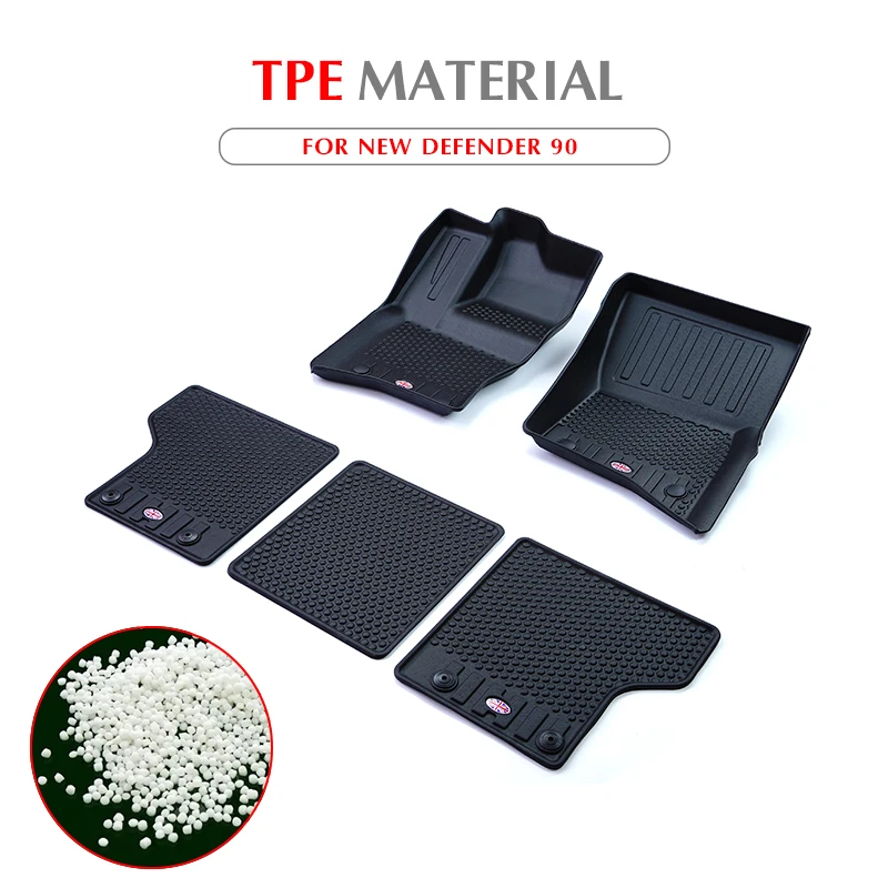 All-Protection Car Cargo Mat Liner New Defender 90 L663 5 Piece Set TPE Car Mats For Land Rover LHD