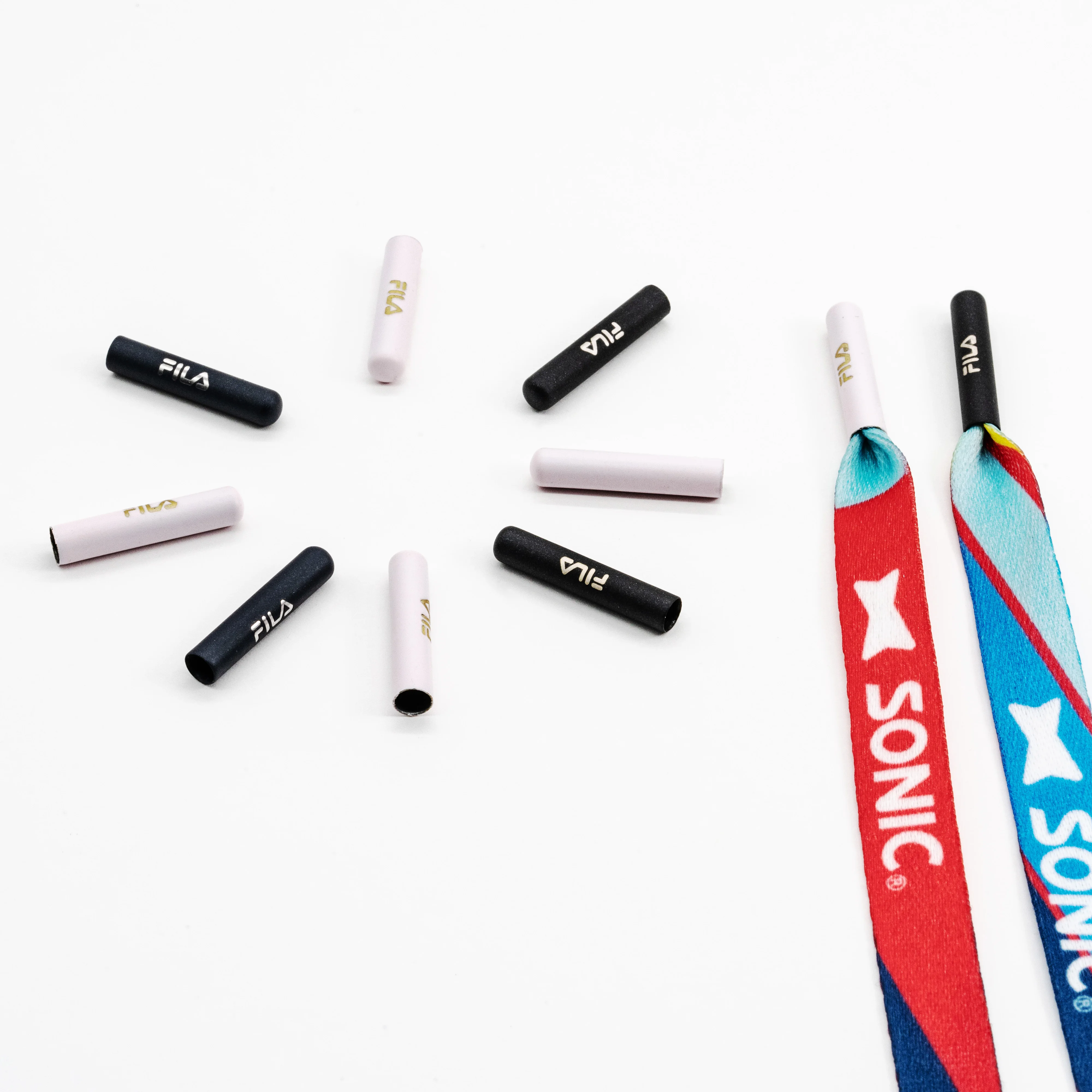 Custom Logo Metal Aglets Laser LOGO shoelace hint Shoelace metal tip