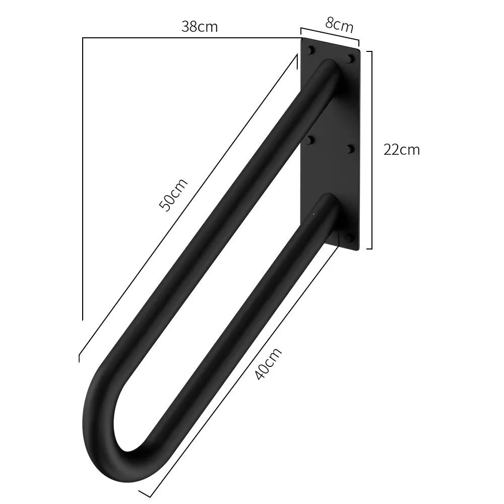Safety Grab Bar Black Handle and Outdoor Balance Hand Rail Support for Elderly Disabled Villa hotel shopping mall Application