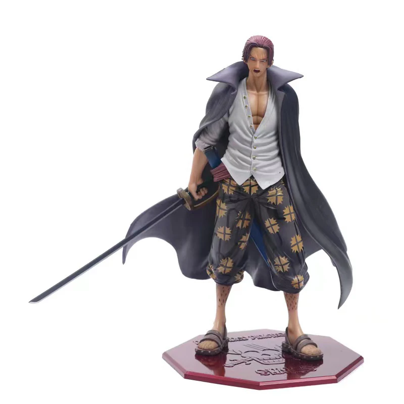 High quality Cartoon PVC 25CM Anime One Piece Shanks luffy wholesale Action Figures model hand toys for gft