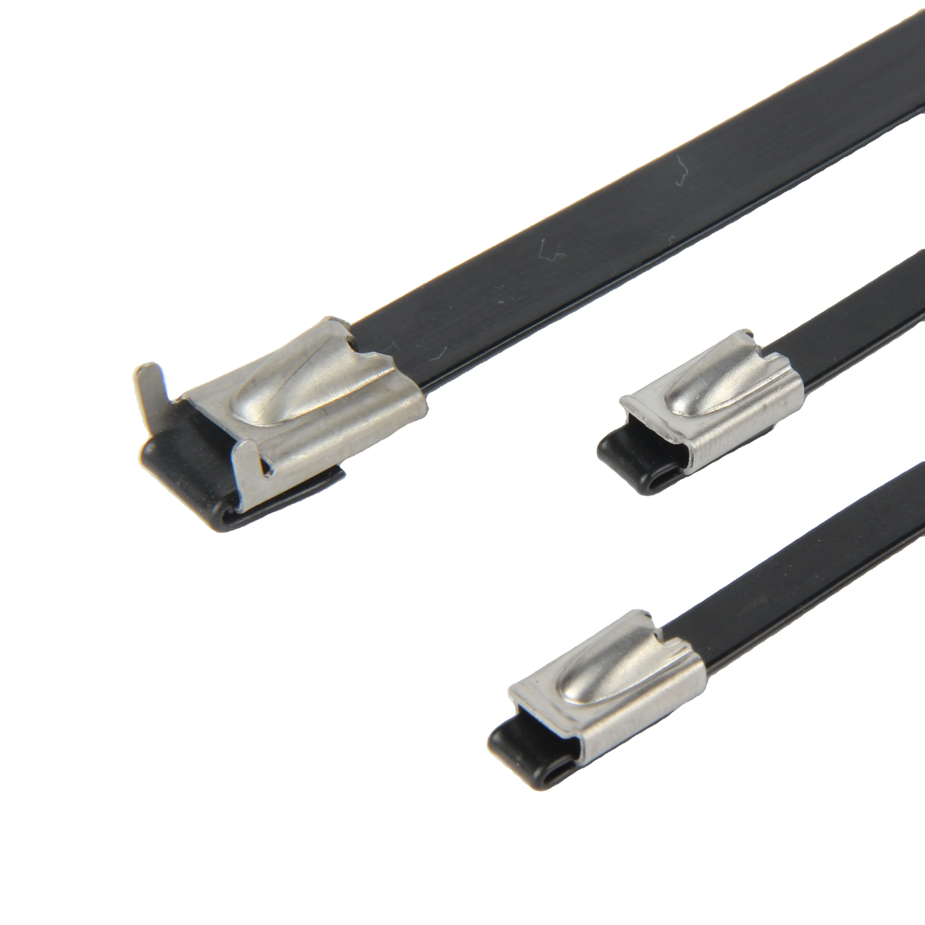 black  316  pvc coated stainless steel Reusable  cable ties nylon