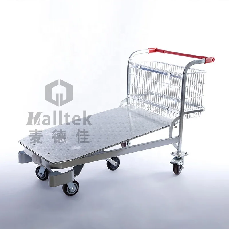 Hand Push 500kgs Logistics Warehouse Storage Trolley With Wheel