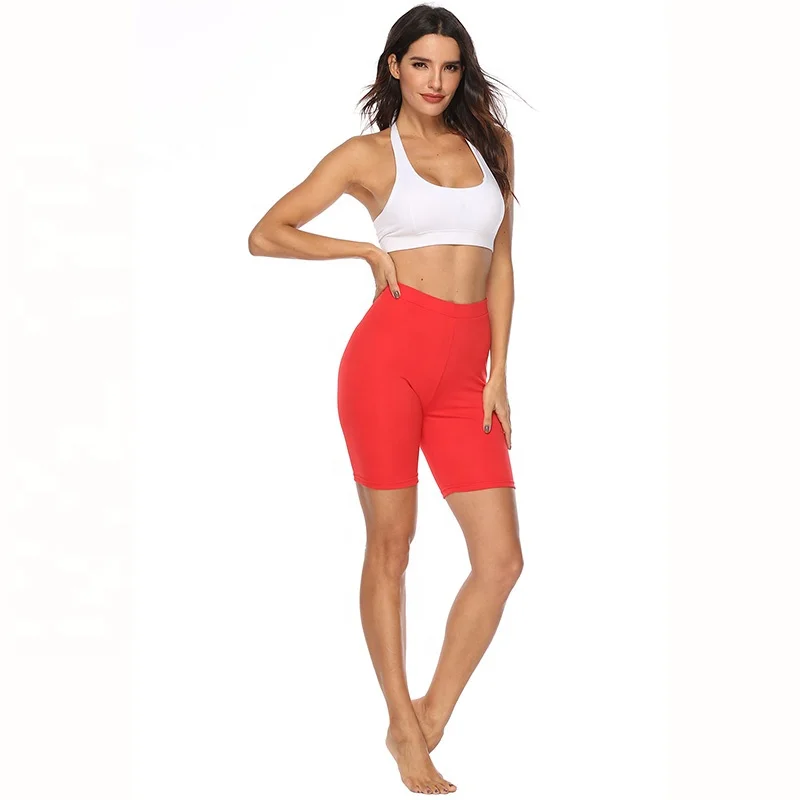 New Plain Color Dry Fit Butt Lifting Women Yoga Short Pants High Rise Gym Shorts Feminine Sport Short Tights