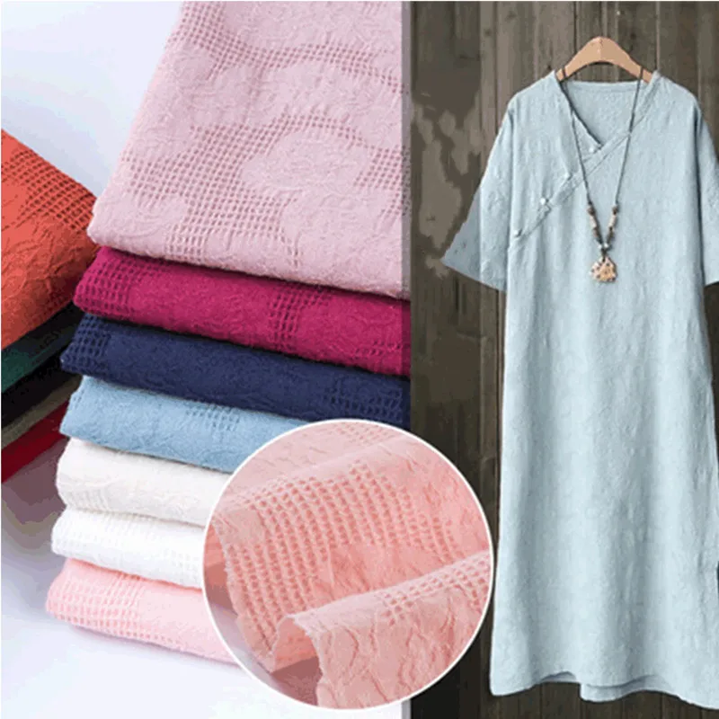100Cotton National Style Linen Mesh Jacquard Fabric for Hanfu Dress