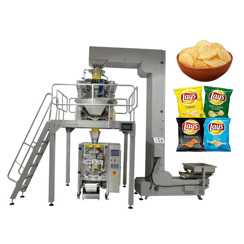 Automatic Vertical Granule Small Pouch Packing Puff Corn Snack Food Packing Machine with Nitrogen Flushing