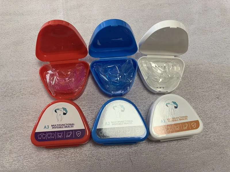 High quality custom logo box packaged dental dentsappareils tighten teeth aligner correction 3 stages teeth braces