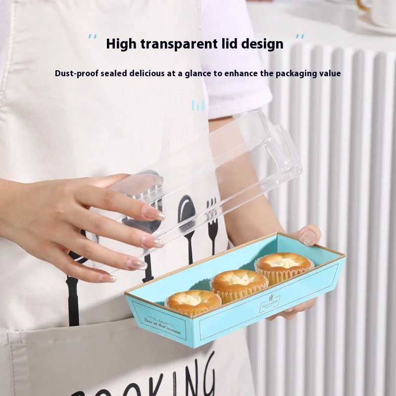 High Transparent Cover Paper Chocolate Sandwich Packing Box Design Cardboard Snack Box Container with Lid