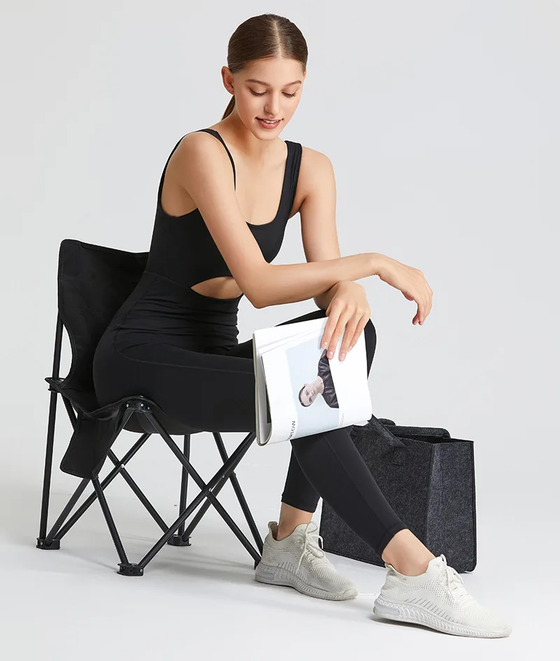 Custom Logo Women Hollow Out Training Dance Fitness Jumpsuit Full Length Bodycon Casual Unitard Playsuit