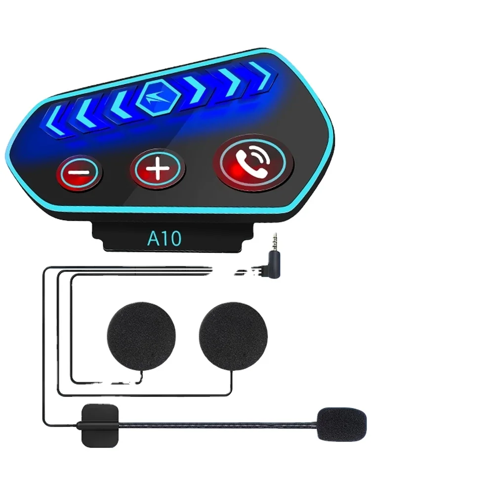 BT 5.0 Motorcycle Headset Waterproof Wireless Helmet Ultra Thin Headphone Long Standby Microphone Music Player