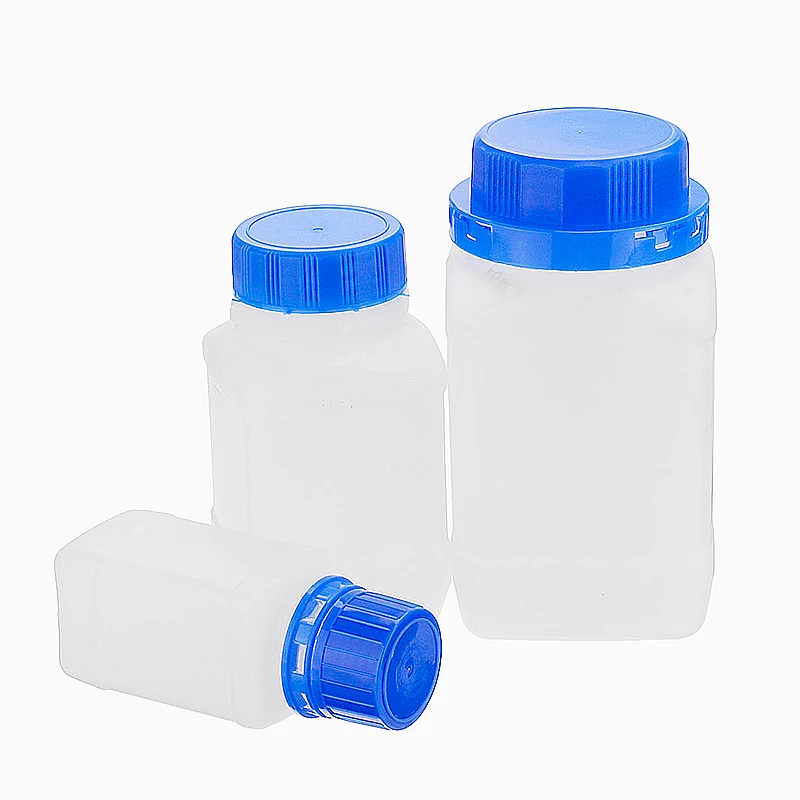 Laboratory disposables 250ml 500ml 1000ml plastic reagent bottle with blue screw cap