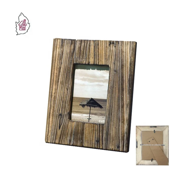 
Small Wooden Photo Frames Barnwood Easel Back 