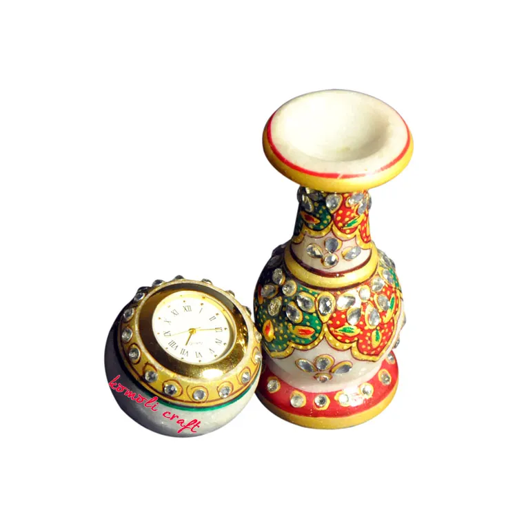 Hand painted kundanwork ethnic pillar marble tower watch Indian wedding favors