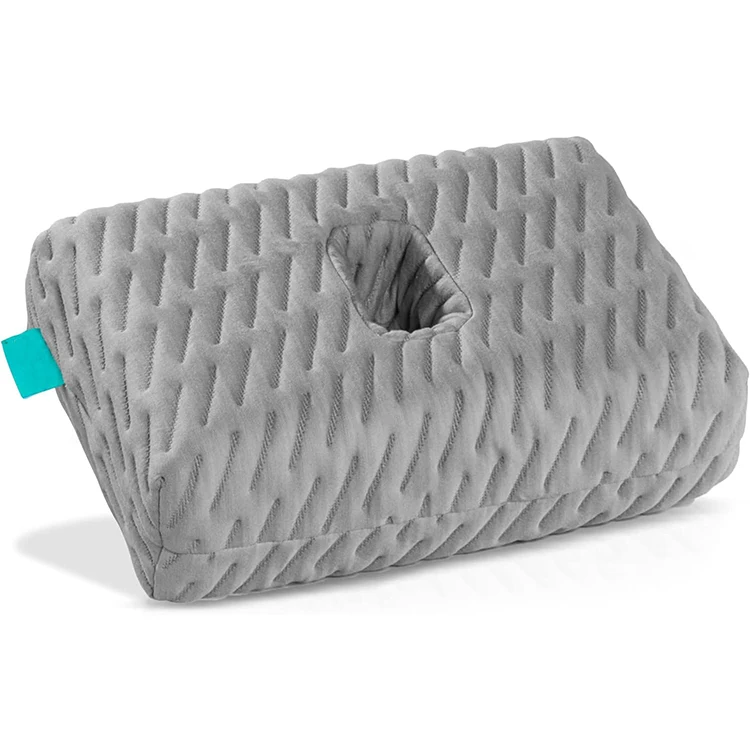 Removable Cover Side Sleeping Pillow Travel-Friendly Memory Foam Mini Ear Hole Pillow for Ear Piercings Earplugs