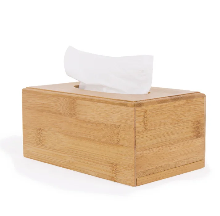
Natural color bamboo tissue box for sale 