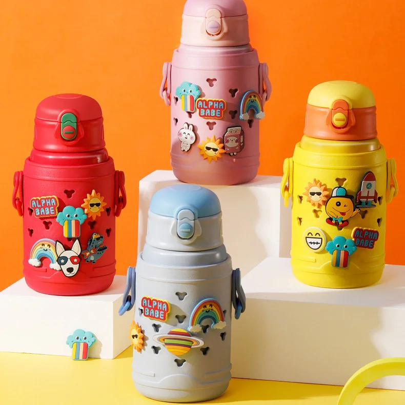 Flypeak новая горячая распродажа 500 мл портативная детская вакуумная Изолированная бутылка для воды из нержавеющей стали Детская плюшевая игрушка мультяшная бутылка для воды