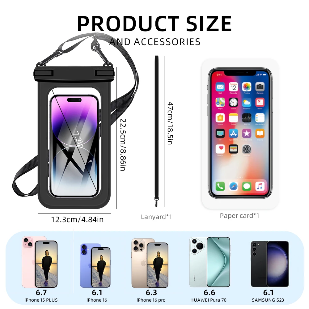Cheap Waterproof Cell Phone Bags Dry Custom Mobile Phone Pouch Outdoor Waterproof Cellphone Bag
