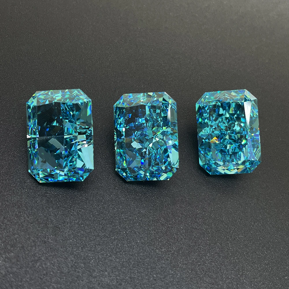 High Quality Ice  Cut Sky Blue Cubic Zircon For Gold Jewelry