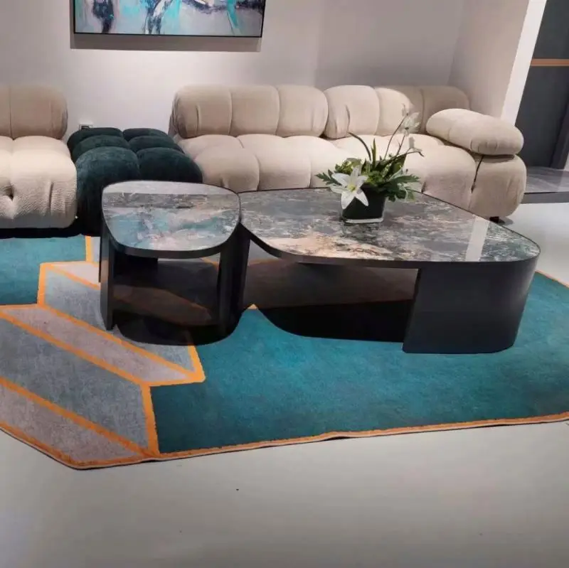 2024 Italy Popular New Coffee Table, Shaped Coffee Table, Stainless Steel Base