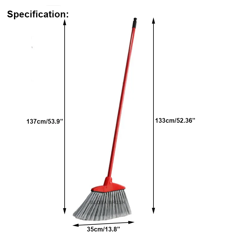 HQ0129 USA supermarket large clean angle broom with metal broom handles