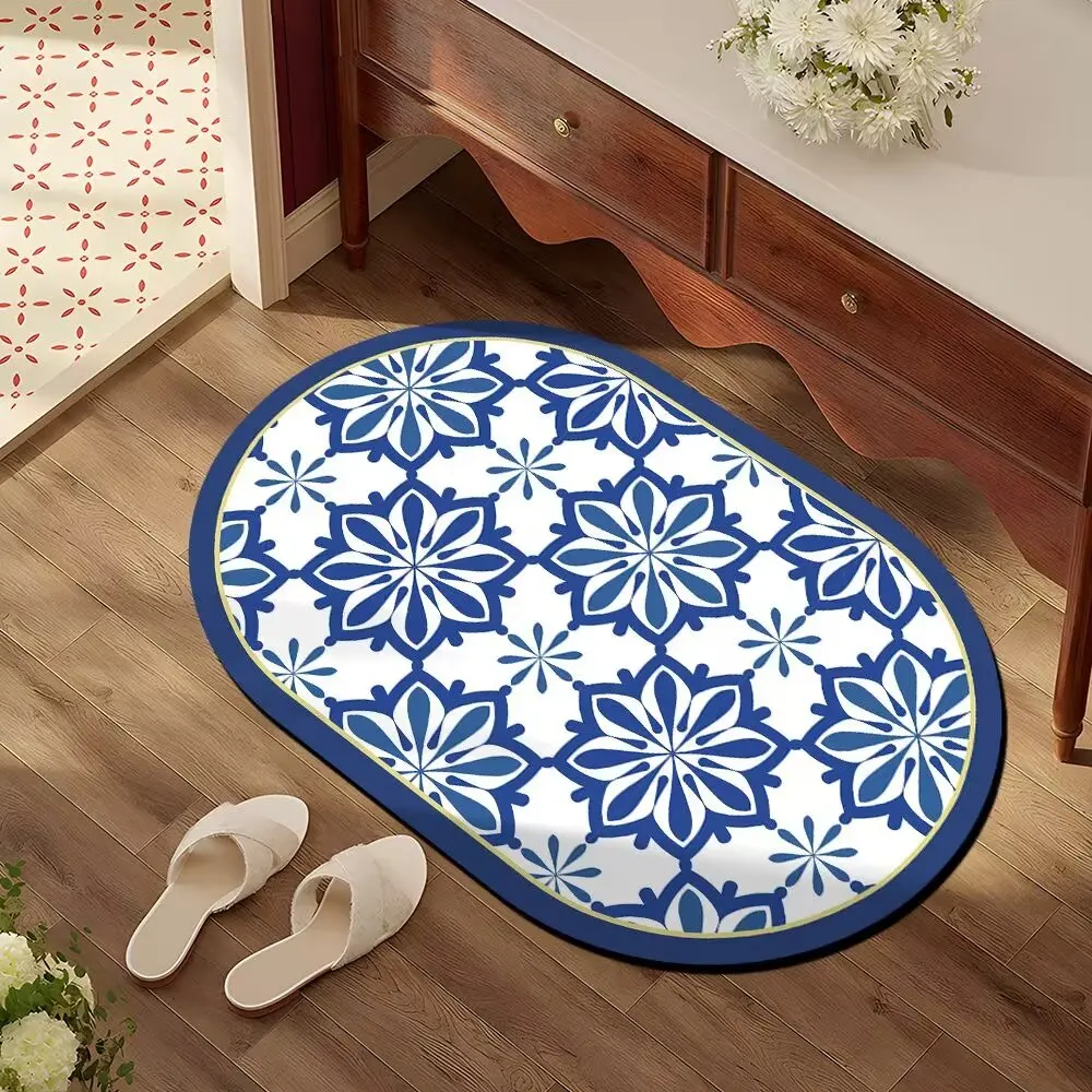 American style bathroom floor mat water absorbing anti slip dirt resistant wear-resistant foot mat toilet door carpet
