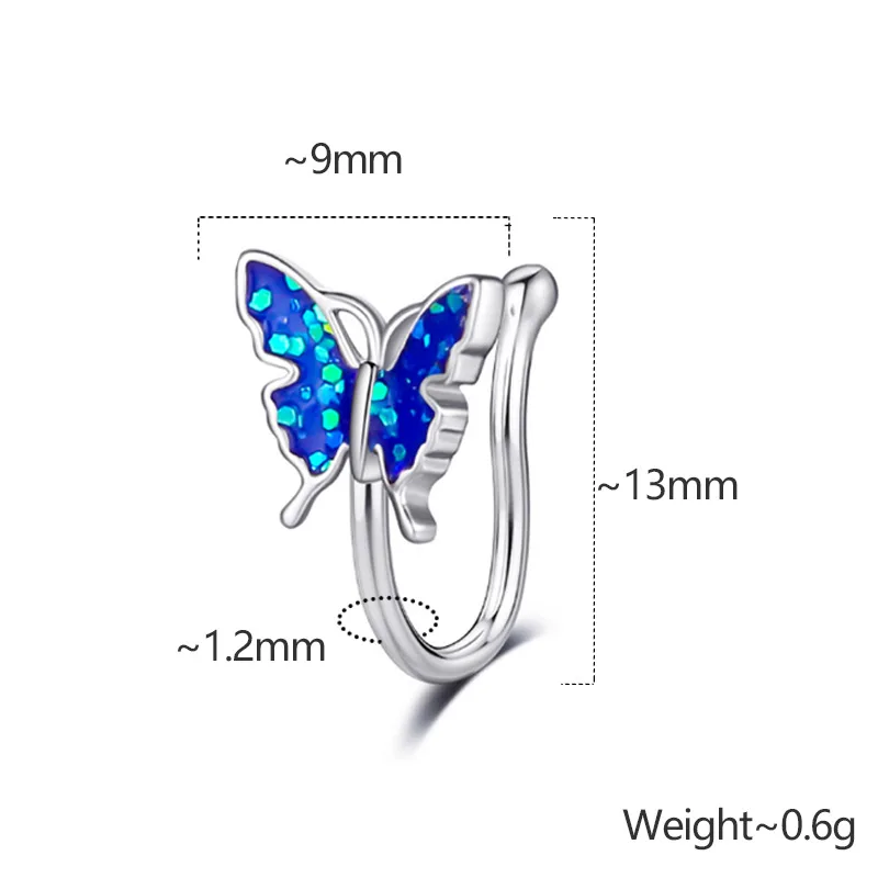 Hot Adjustable Non Piercing Face Faux Nose Ring Popular Butterfly Nose Cuff For Women