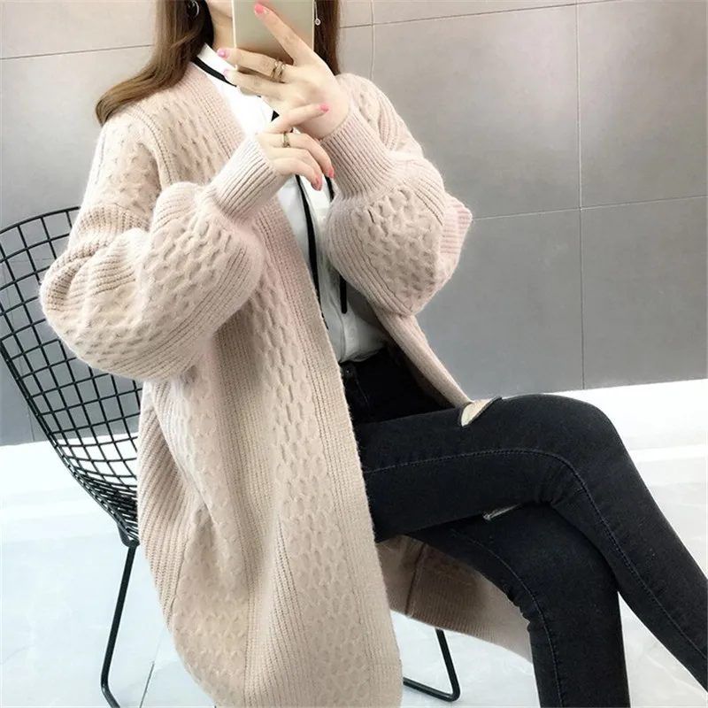 Fashionable New Arrival Office lady casual style batwing sleeve loose cable knit sweater coat