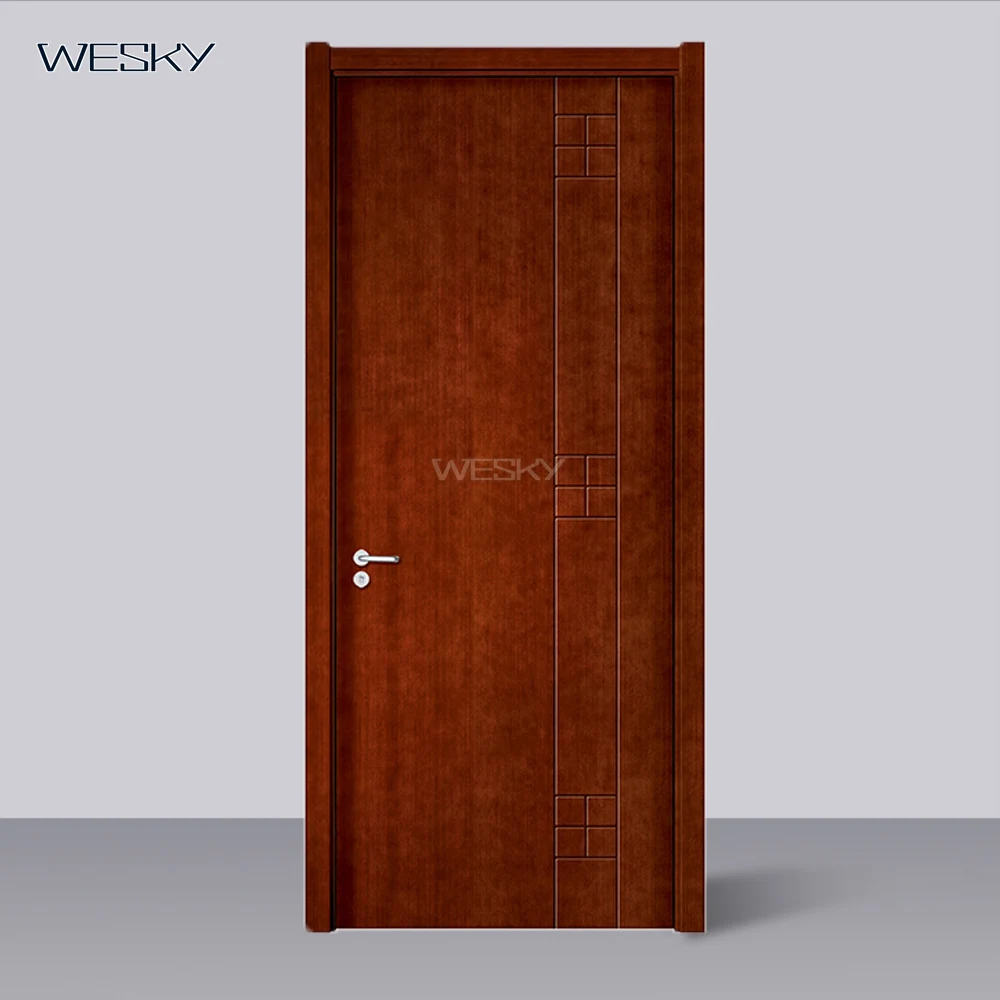 
High Quality Hotel Room Melamine Door Half Glass Interior Wood Door 