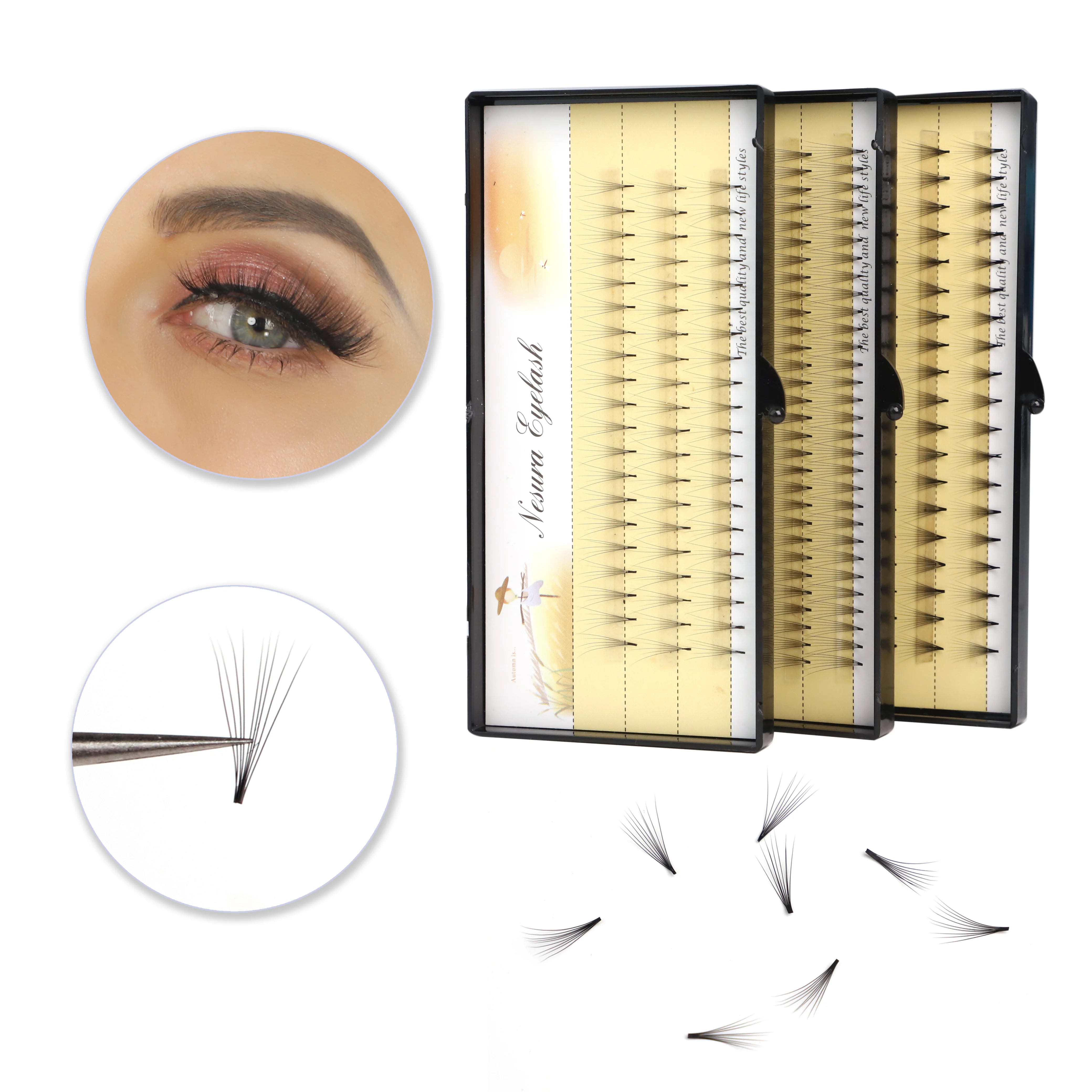 Promade 18 mm Lash Extensions Volume Fan 100fans and Pre Made Fans Eyelash Extension
