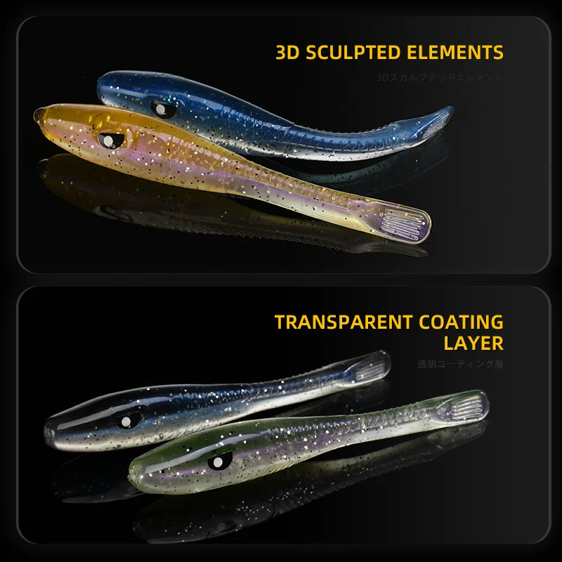 ALLBLUE CRAZY EEL Seabass Artificial Bait Silicone Worm Soft Fishing Lure