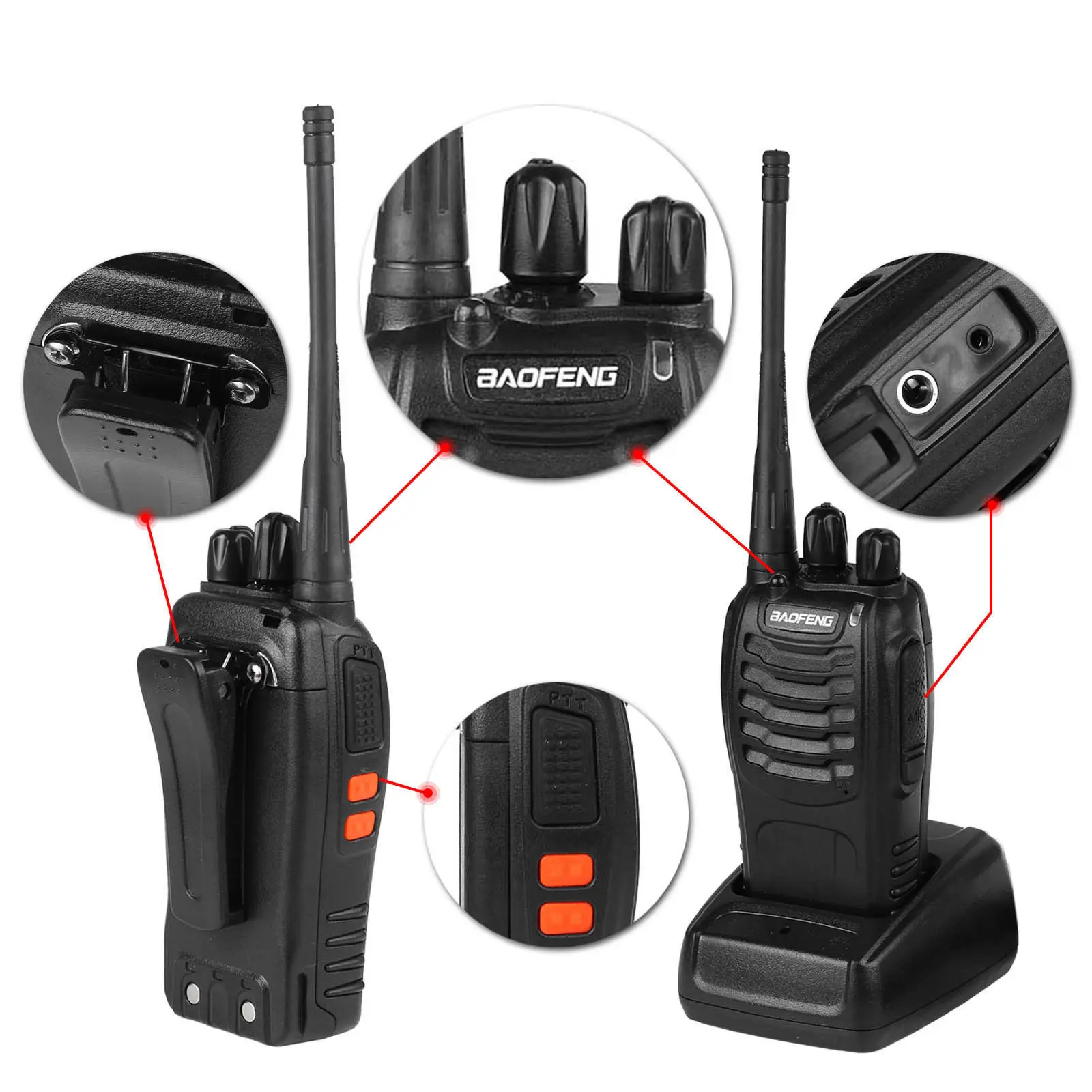 Baofeng bf-888s with  earphone connected charger fast charging uhf 2 way radio handheld baofeng walkie talkie