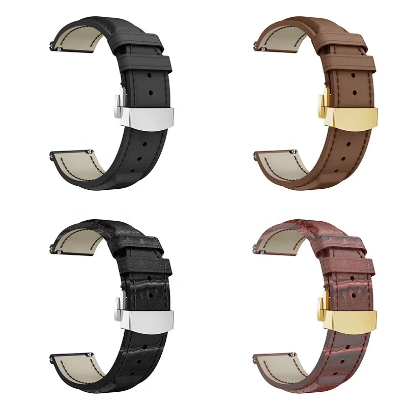 Vintage Watch Strap Genuine Leather Loop 22mm Watchbands For  Huawei Watch GT Huami Amazfit GTR 47mm