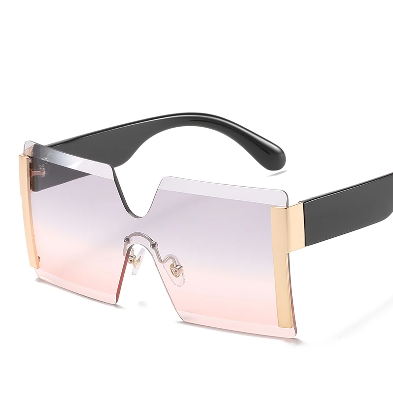 Wholesale trendy luxury square custom vintage oversized fashion shades sunglasses