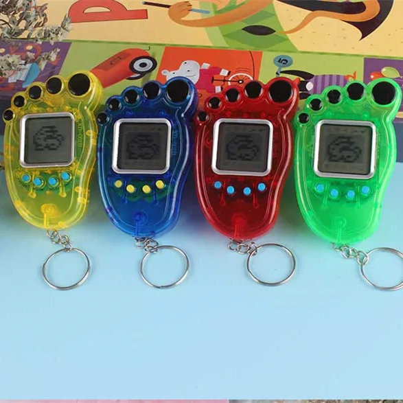 New foot mini electronic pet machine handheld mini game keychain pendant