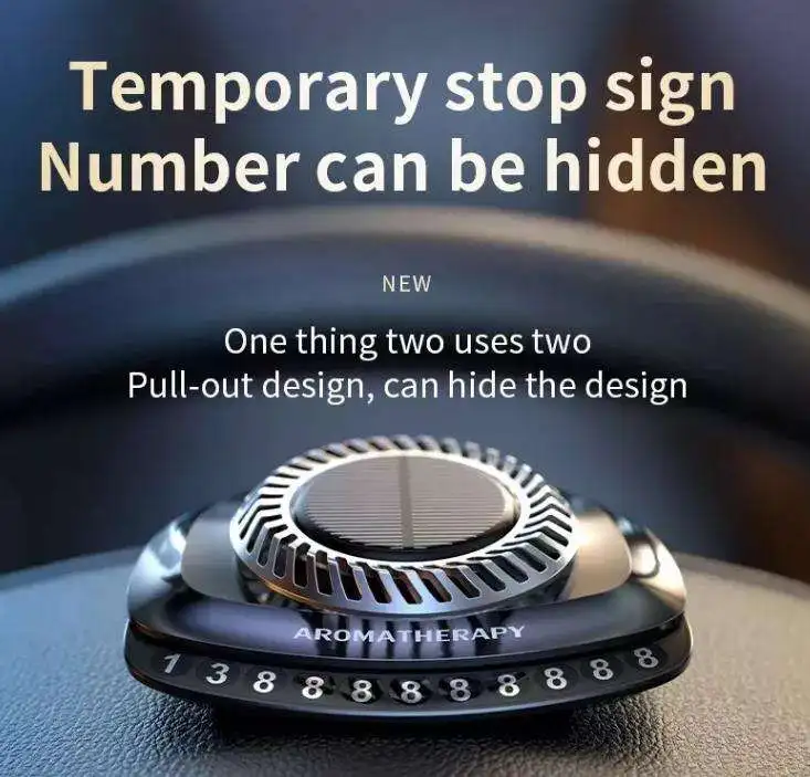 Car Perfume Solar Rotating Aromatherapy Car Number Ornaments Supplies High-End Car Fragrance