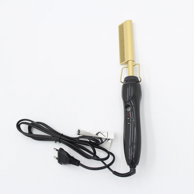 
High Heat Safety Electric Comb Private Label Hair Straightener Pressing Hot Comb 