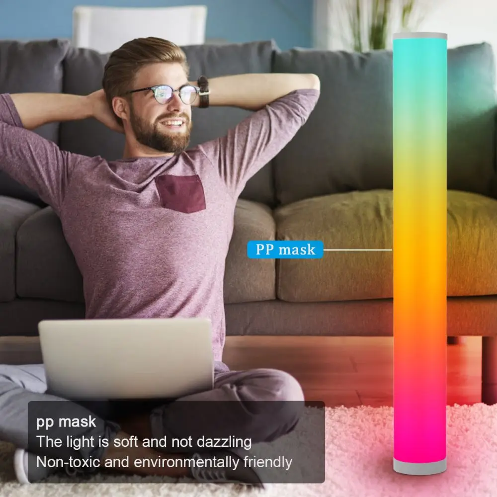 Original design high quality 360 degree emitting corner standing rgb led floor lamp remote control sync