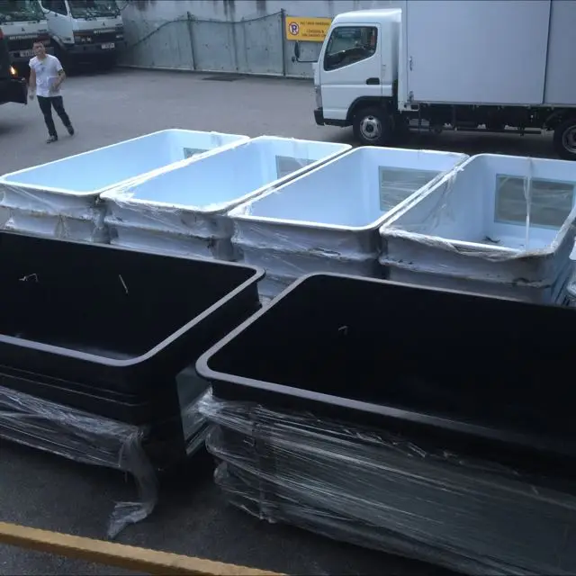 Professional koi pond FRP fiberglass fish tank with viewing window