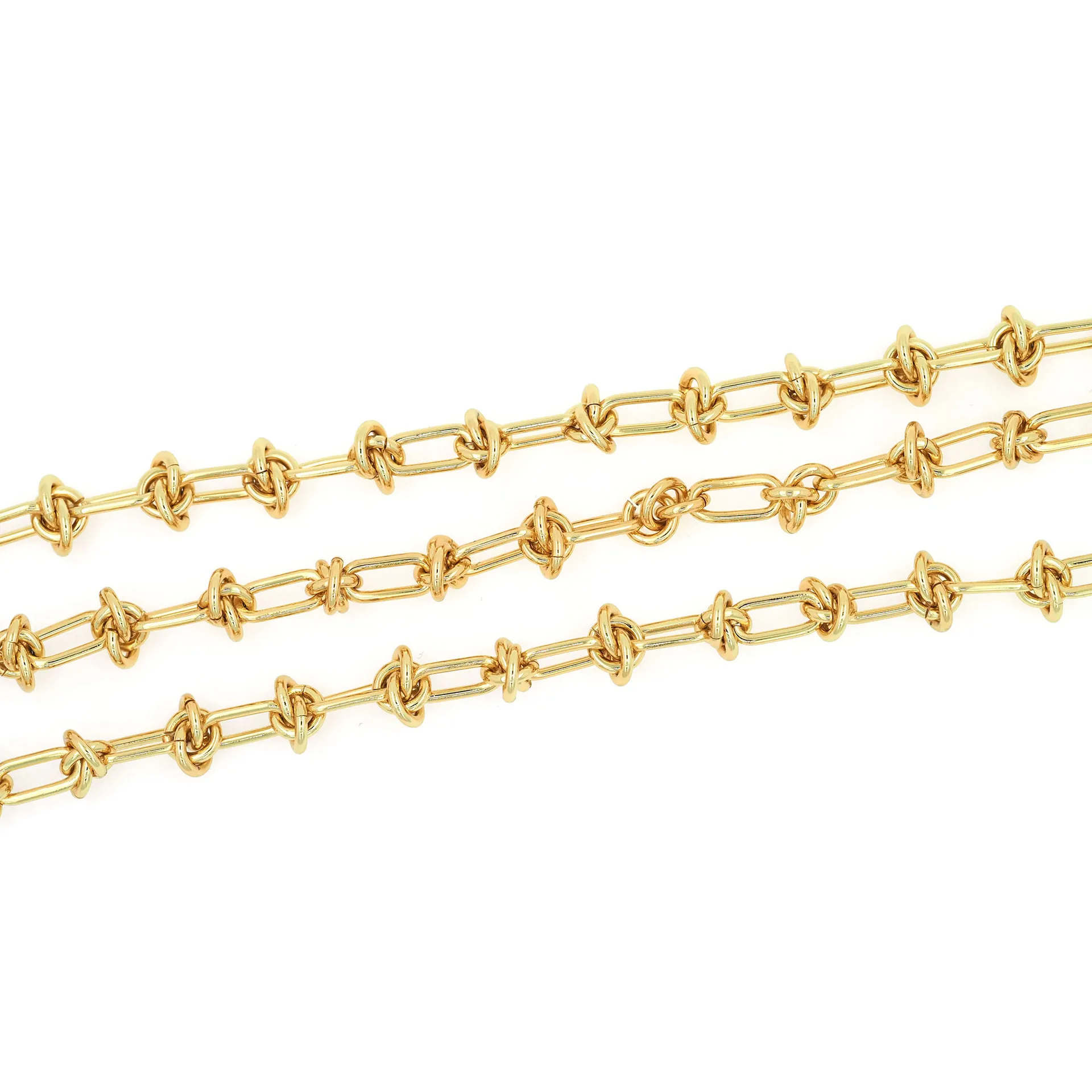 DIN5685 gold color steel Galvanized knot chain Short Double Loop Link Chain Weldless Knotted Chain