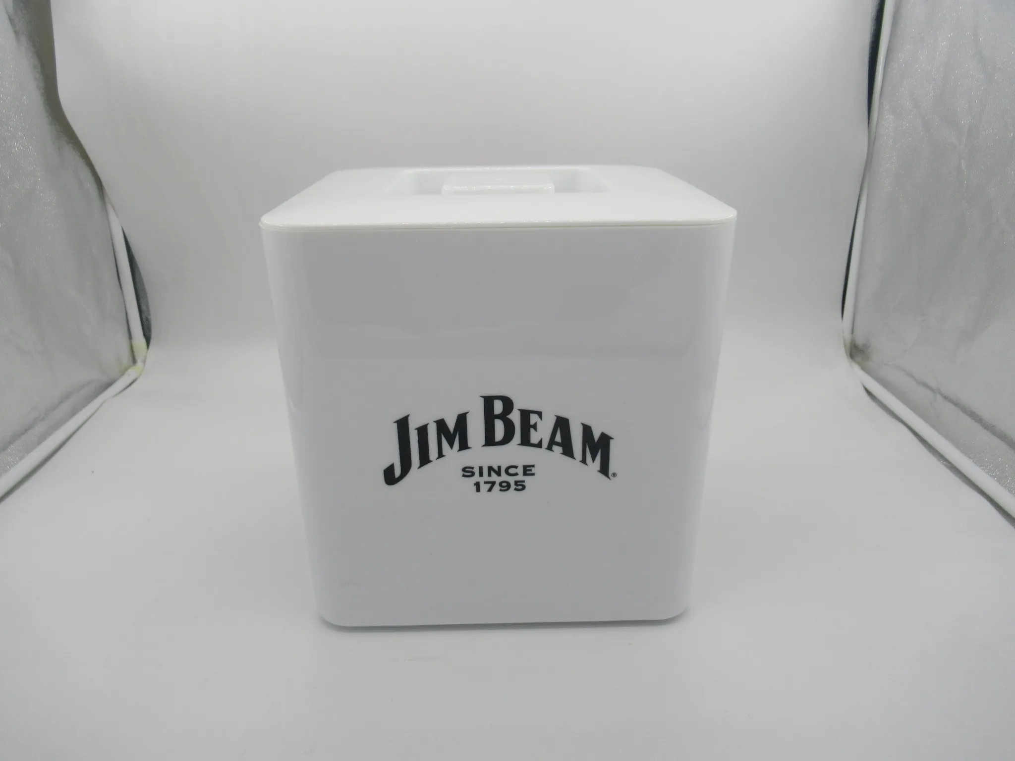 PS doublewall square plastic ice bucket with lid 10L