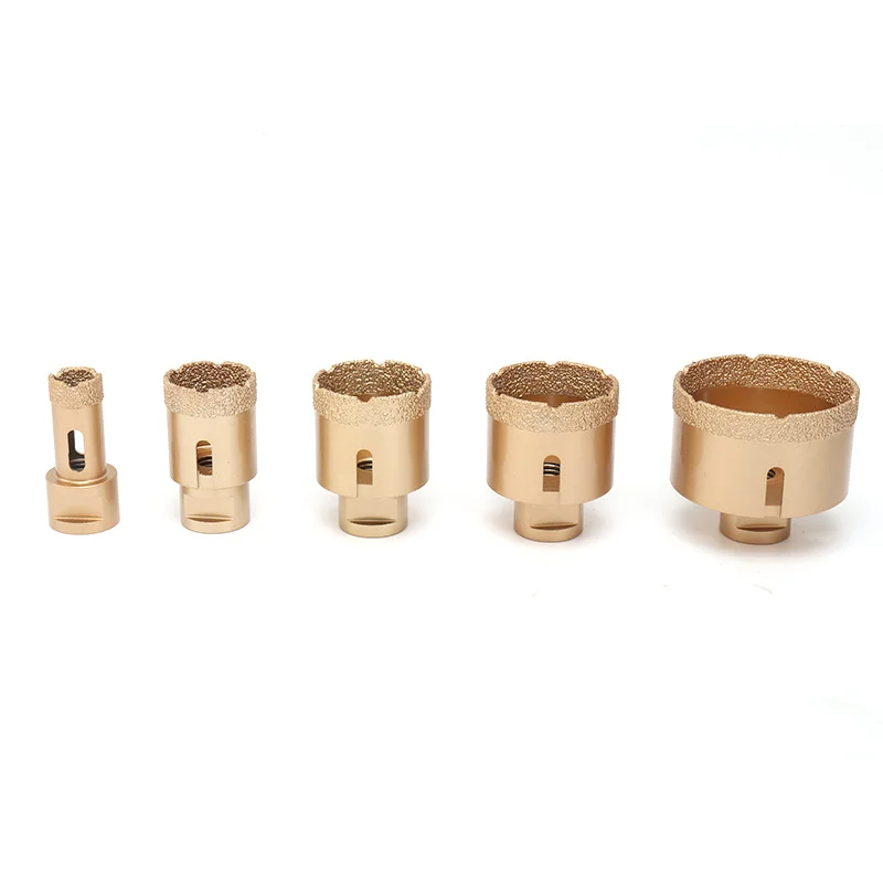 M14 threaded shank hole saw dry vacuum brazing diamond core drill bit angle grinder ceramic tile granite marble