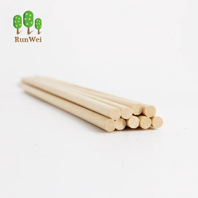 Wooden Craft Dowel Rods Unifished Round Hardwood Wooden Craft Sticks for DIY