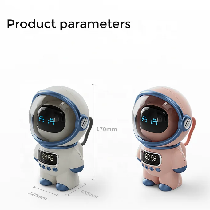 New Arrival Astronaut Design Alarm Clock  BT Speaker FM Radio TF Card Bedside Smart Wake up Table Clock