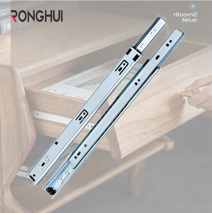 Factory Hot-Sale 35MM Three-Section Soft Close Slide Drawer Ball Bearing Cabinet Drawer Slide