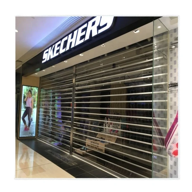 Guangzhou transparent crystal rolling shutter door,aluminum coiling up shutter door