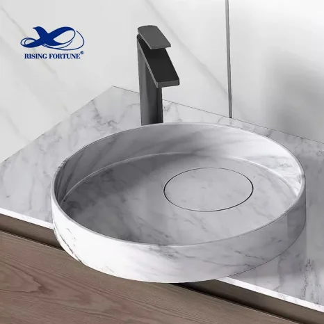 Countertop Carrara White Marble Stone Ceramic Wash Hand Basin Bathroom Vessel Sinks Face Bowls