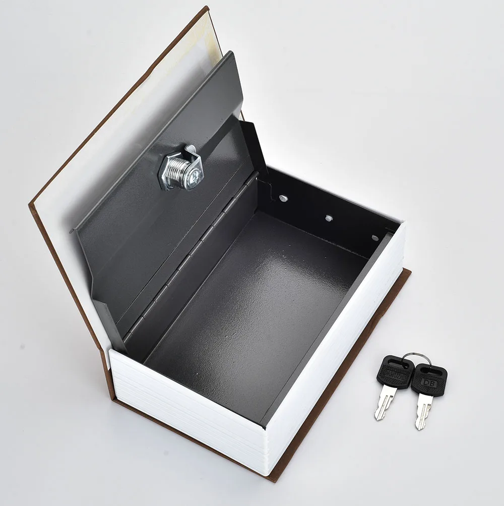 Accept custom Book Safe Metal Security key type cash drop saving money bank box