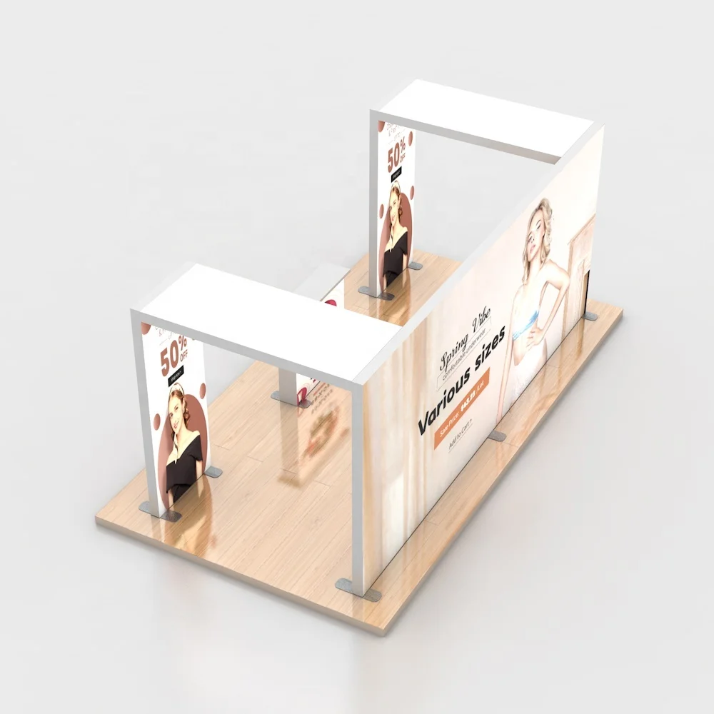 Easy Installation Double Sided Seg Silicone Edge Graphics Exhibition Trade Show Booth Light Box Display